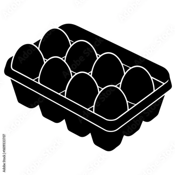 Obraz Black silhouette of a six egg carton