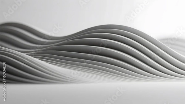 Obraz Abstract Wavy Lines in Monochrome