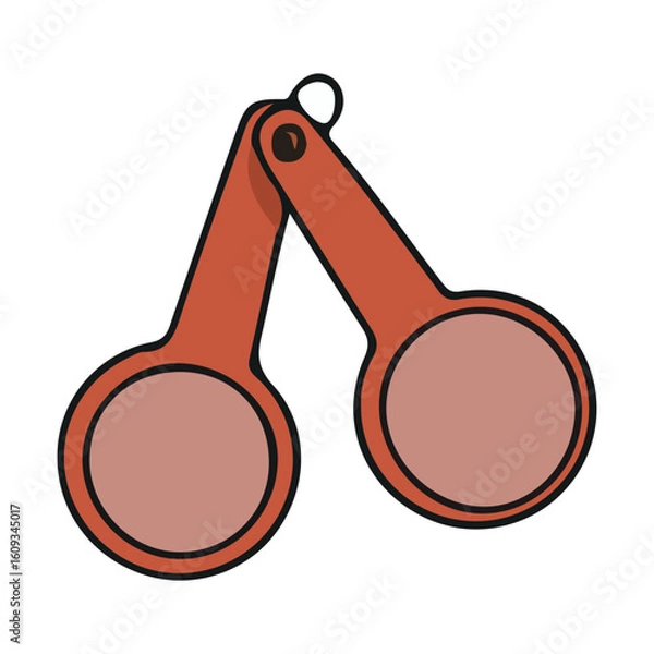 Fototapeta An illustration shows two brown and tan handled instruments connected with a black lined center point, that forms a hinge.