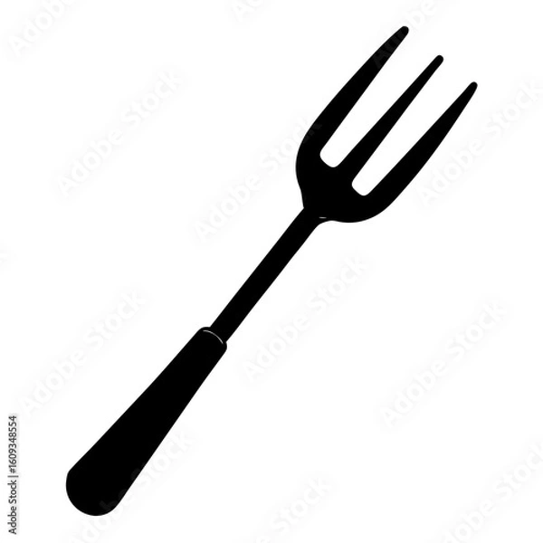 Obraz Simple black silhouette of a three pronged fork