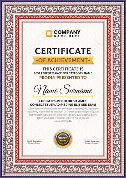 Obraz Certificate of Appreciation for Professionalism and Team Support