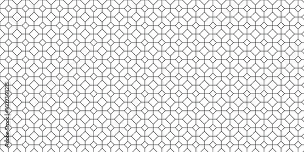 Fototapeta Minimal Geometric Seamless Tile Pattern with Thin Line Grid for Elegant Backgrounds, Wallpapers, Packaging, Stationery, and Interior Decor Projects