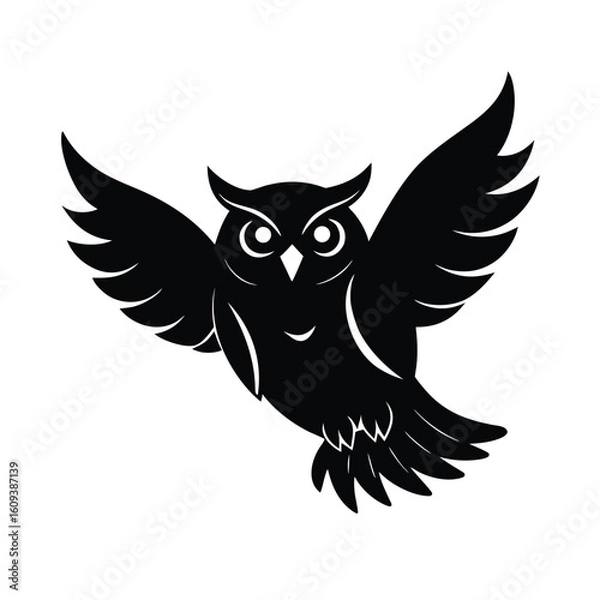 Obraz flying owl vector silhouette
