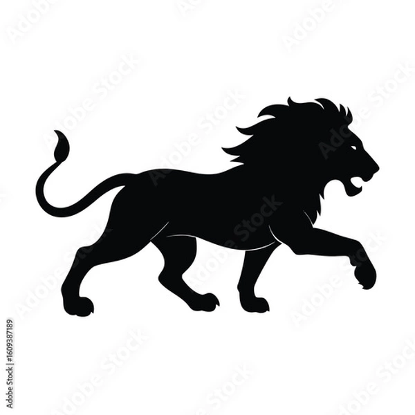 Obraz running lion vector silhouette