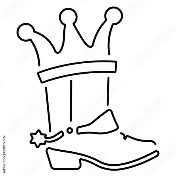 Obraz cowboy shoes icon isolated on white background, vector illustration.