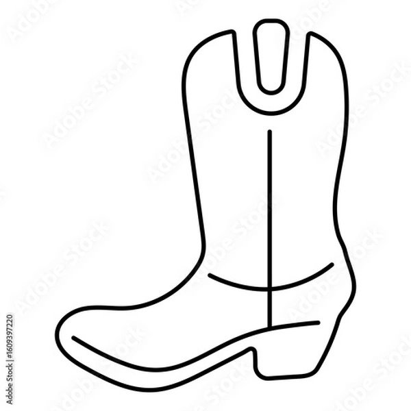 Obraz cowboy shoes icon isolated on white background, vector illustration.