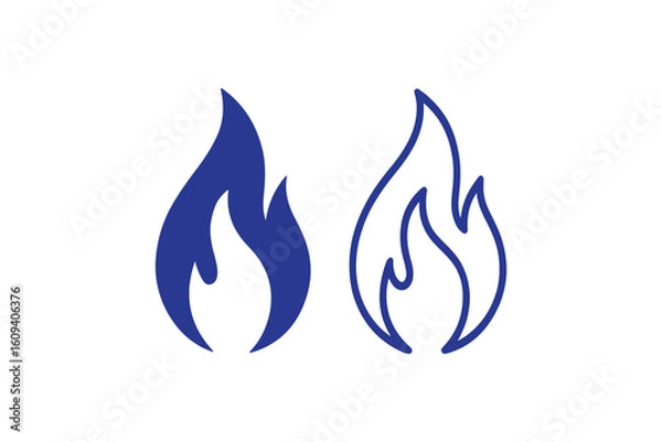Fototapeta Fire icon vector isolated on white background. Fire flame icon template. Fire flames symbol vector