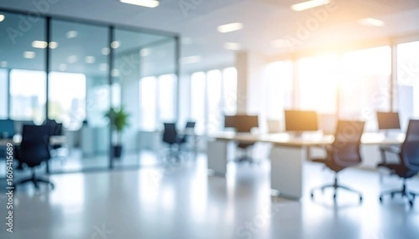 Fototapeta ソフトフォーカス　ぼやけたオフィスの背景画像