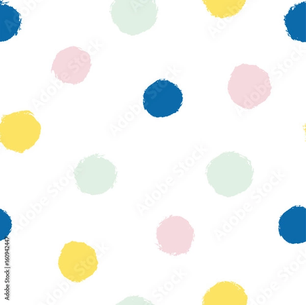 Fototapeta Modern Hand Drawn Dots Vector Seamless Pattern