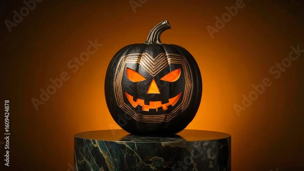 Obraz Art Deco halloween jack o lantern