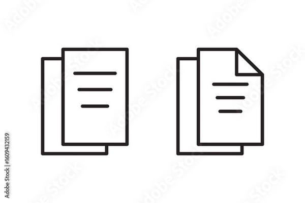 Fototapeta Document icon vector isolated on white background. Paper icon. File Icon