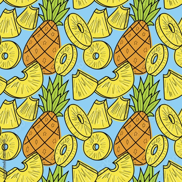 Obraz Pineapple pattern, summer style for your design