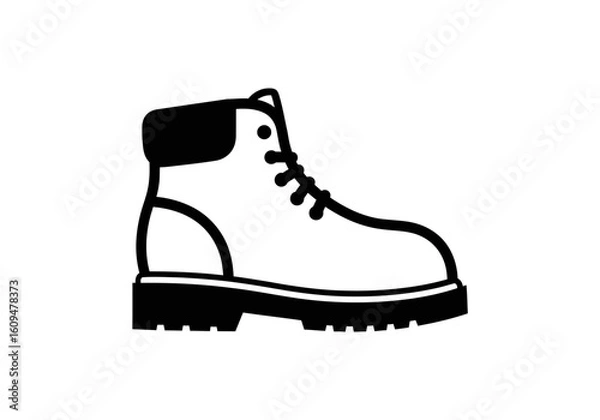 Fototapeta White work boot isolated on white background