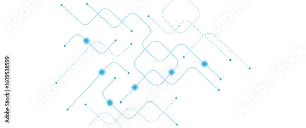 Fototapeta Abstract futuristic technology background. Technology background with crossed lines and dots.