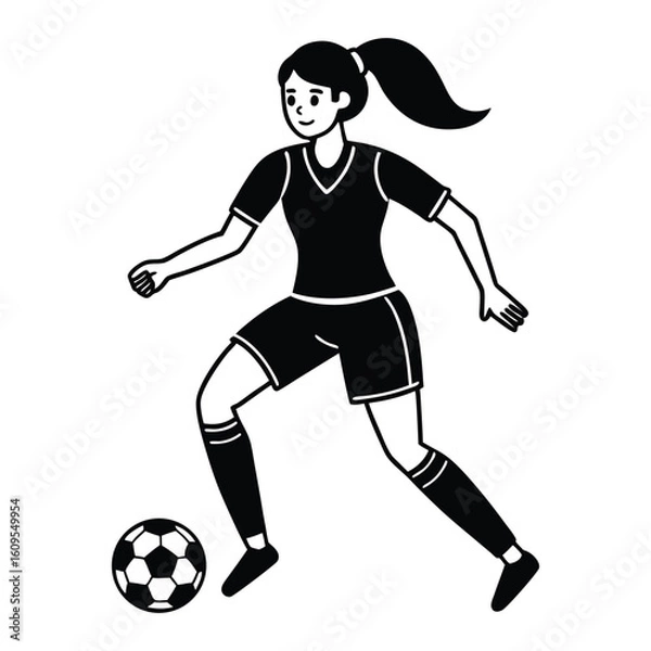 Obraz Female Soccer Player Silhouette