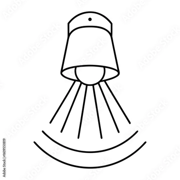 Fototapeta Motion Sensor Light with Radiating Lines Design for Security or Automation Concepts