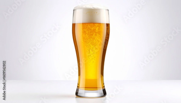 Obraz glass of beer isolated on white