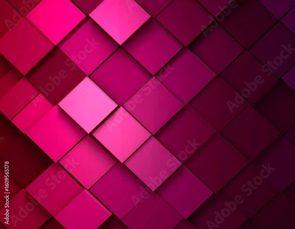 Obraz Abstract geometric pattern of overlapping squares in shades of pink and red