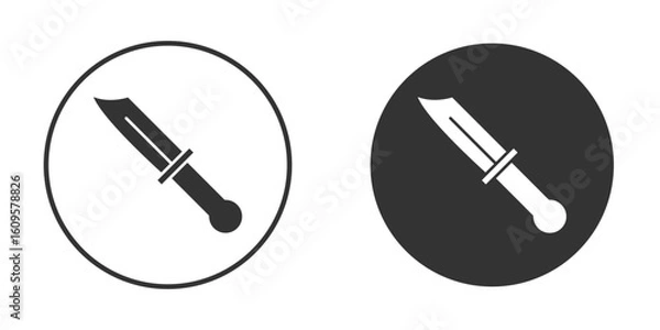 Fototapeta knife icon in trendy flat design versions in black and white.