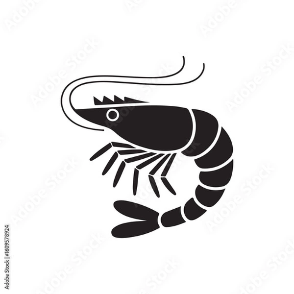 Fototapeta Vector illustration of a shrimp icon