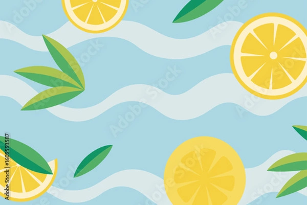 Fototapeta seamless pattern with lemon