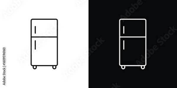 Fototapeta Fridge icon. Editable stroke line icons