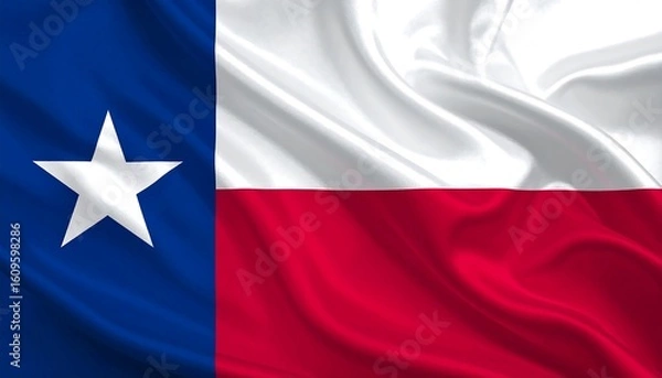 Obraz Texas flag, rippled fabric texture