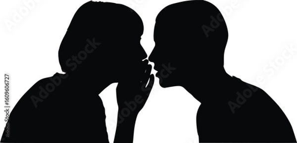 Obraz Intimate Whisper Silhouette - Secret Sharing