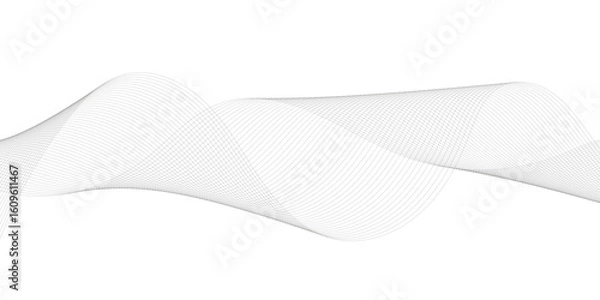 Fototapeta Thin wavy line abstract background. Wavy line horizontal divider outline minimalist background.