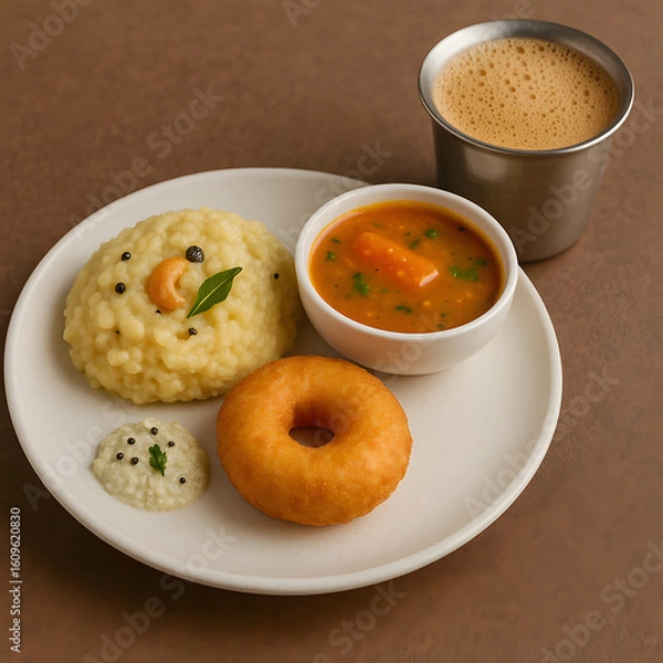Fototapeta Authentic South Indian Breakfast Platter generative AI
