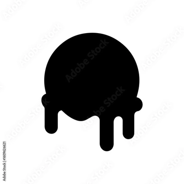 Obraz Ice cream splash silhouette icon vector flat design.