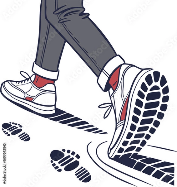 Obraz vector illustration of footsteps