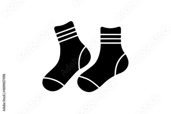Fototapeta Wool Socks Icon Silhouette Vector for Cold Weather Illustration
