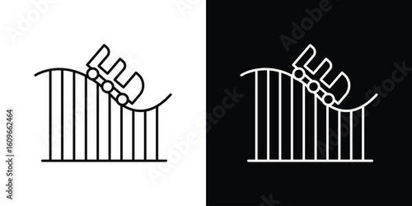 Fototapeta Roller coaster icon design vector art Illustrations