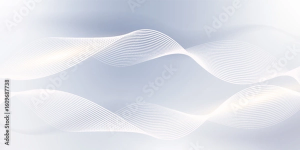 Obraz Minimalist abstract wave pattern with soft gradients and light effects, perfect for digital or business use.