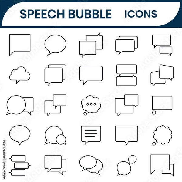 Fototapeta Speech bubble icon set collection. Quote box frame set, comment icon speech bubble symbol, Chat, Message, Dialog Symbol. Cloud, blank  speech bubbles vector collection. Vector illustration.