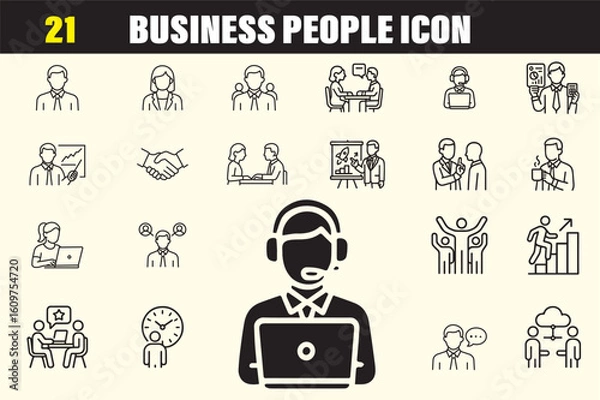 Obraz Business people icon set vector file 