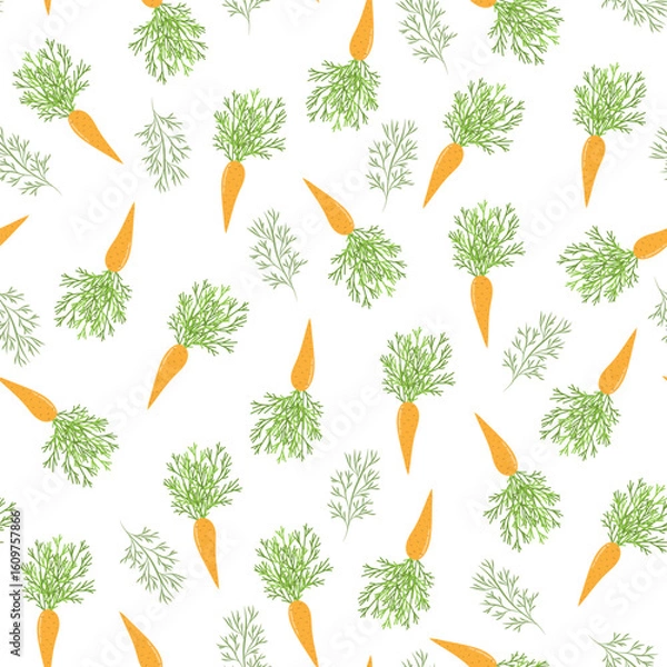 Obraz Carrot seamless pattern. Vector illustration.