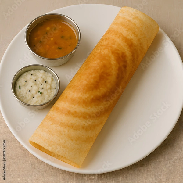 Fototapeta Authentic South Indian Breakfast Platter generative AI