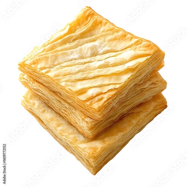 Obraz Stack of Golden, Flaky Pastry Sheets