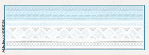 Obraz digital silk scarf design with seamless textile pattern