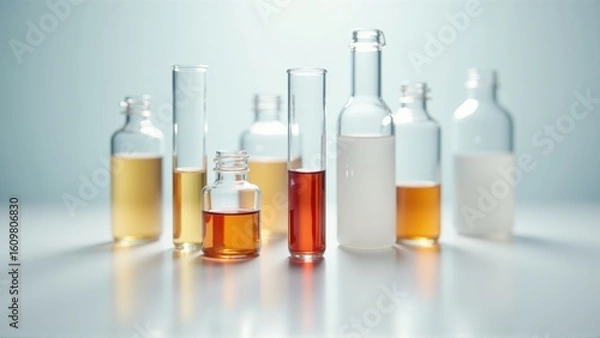 Fototapeta Multi vials with different vaccine types