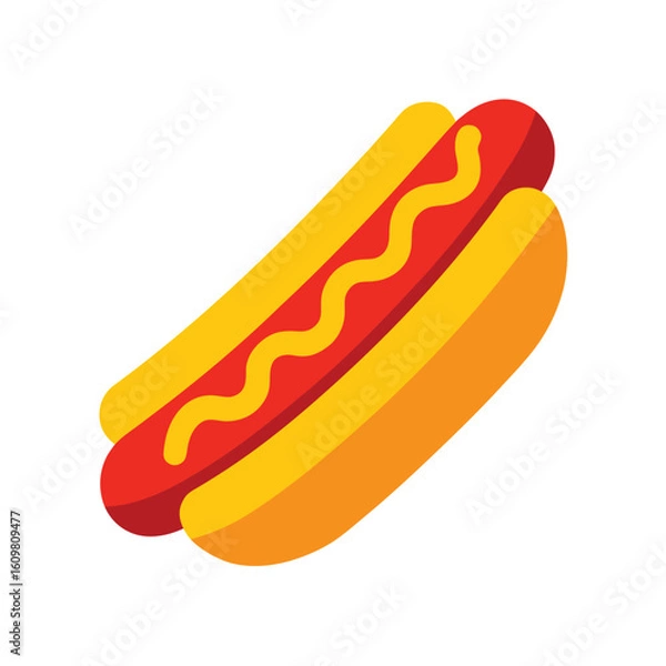 Fototapeta hotdog with mustard vector