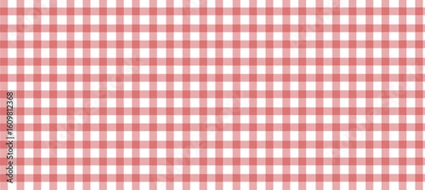 Fototapeta Geometric red plaid print in pastel tones, vector background