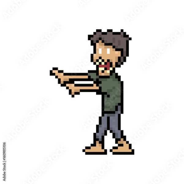 Obraz zombie walking draw pixel art