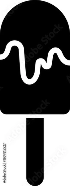 Fototapeta Popsicle icon. Ice cream icon clipart with popsicle sticks isolated on transparent background. Vector element for minimal summer design, sweet snack illustration or logo.