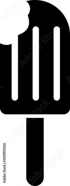 Fototapeta Popsicle icon. Ice cream icon clipart with popsicle sticks isolated on transparent background. Vector element for minimal summer design, sweet snack illustration or logo.