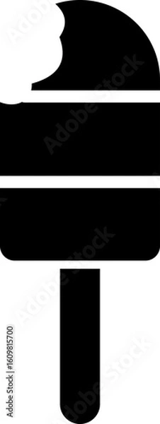 Fototapeta Popsicle icon. Ice cream icon clipart with popsicle sticks isolated on transparent background. Vector element for minimal summer design, sweet snack illustration or logo.