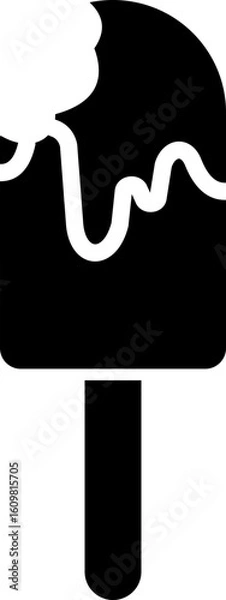 Fototapeta Popsicle icon. Ice cream icon clipart with popsicle sticks isolated on transparent background. Vector element for minimal summer design, sweet snack illustration or logo.
