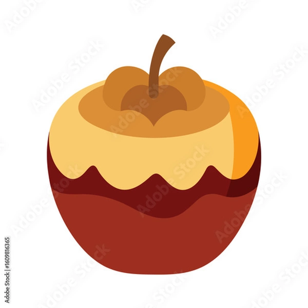 Obraz baked apple stuffed with nuts